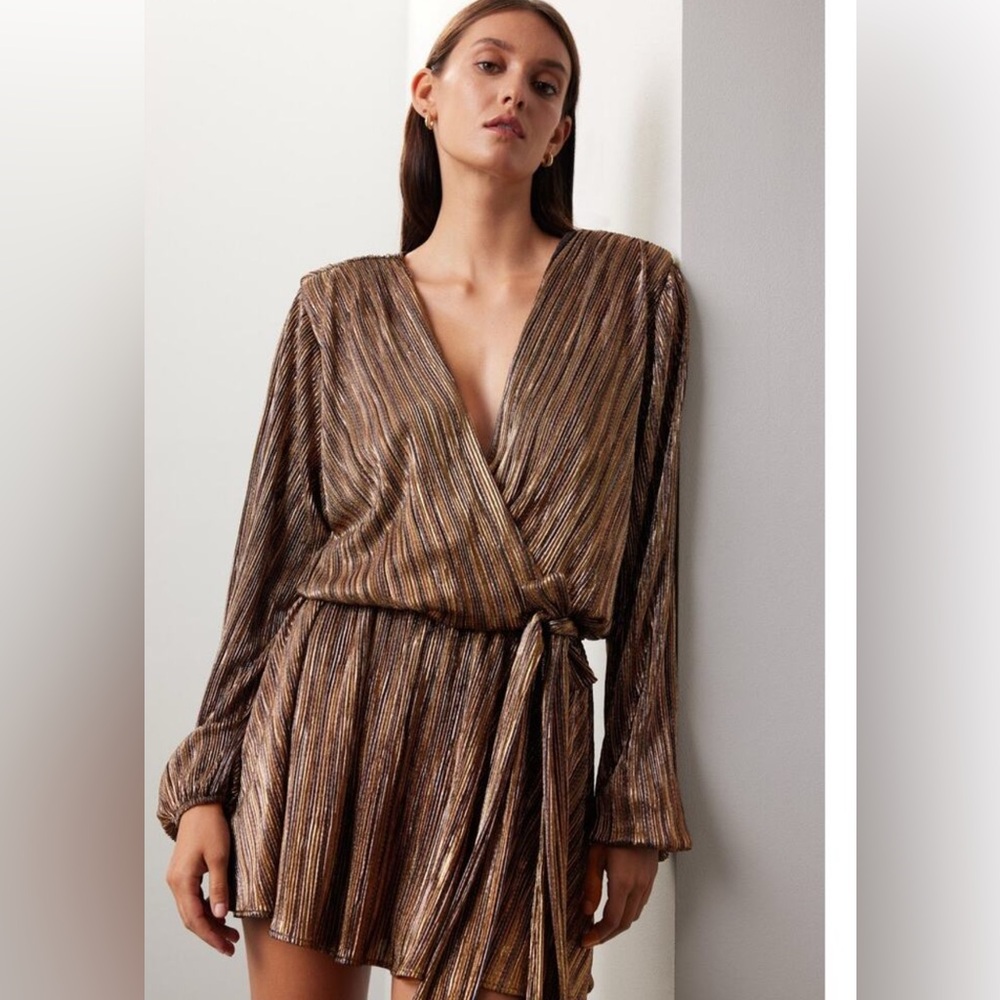 Ramy Brook Elise Multicolored Metallic Mini Dress